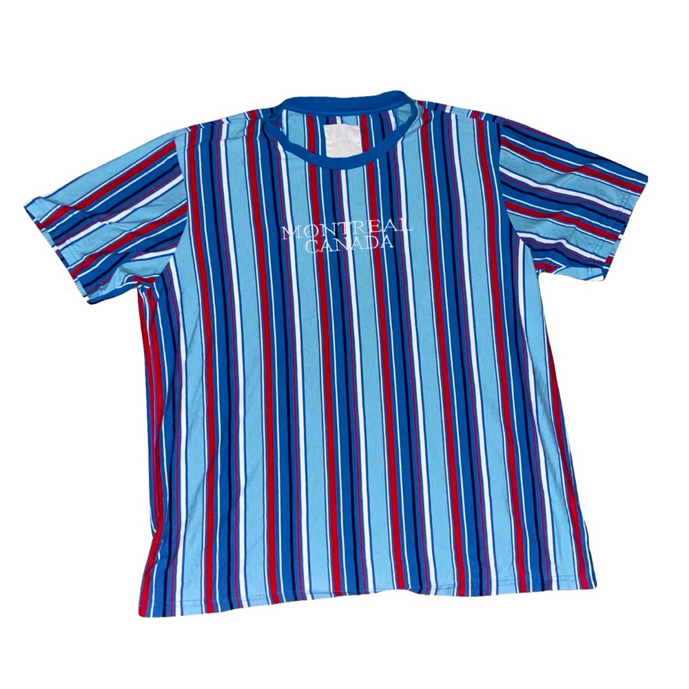 Multicolored pinstripe T-Shirt Montreal Canada logo